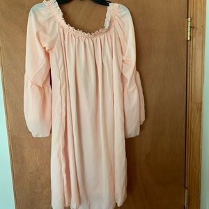 Pink off the shoulder dress
